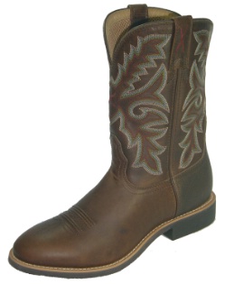 Twisted X MTH0006 for $154.99 Men's' Top Hand Western Boot with Oiled Brown Leather Foot and a Wide Round Toe